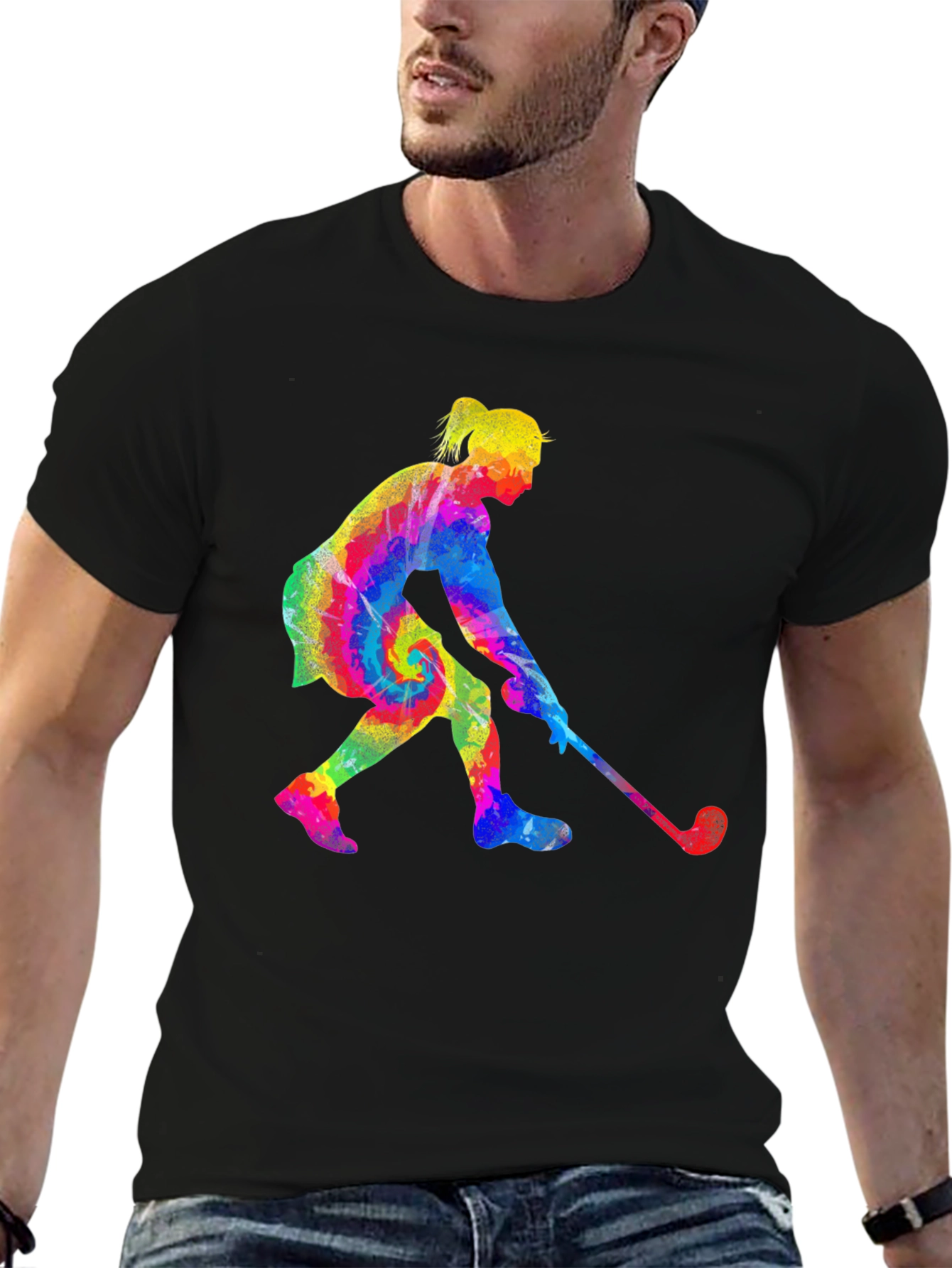 Tie Dye Golf Player Graphic Tee