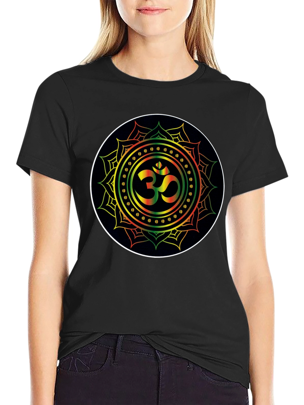 Om Mandala Black T-Shirt - Spiritual Zen Vibe