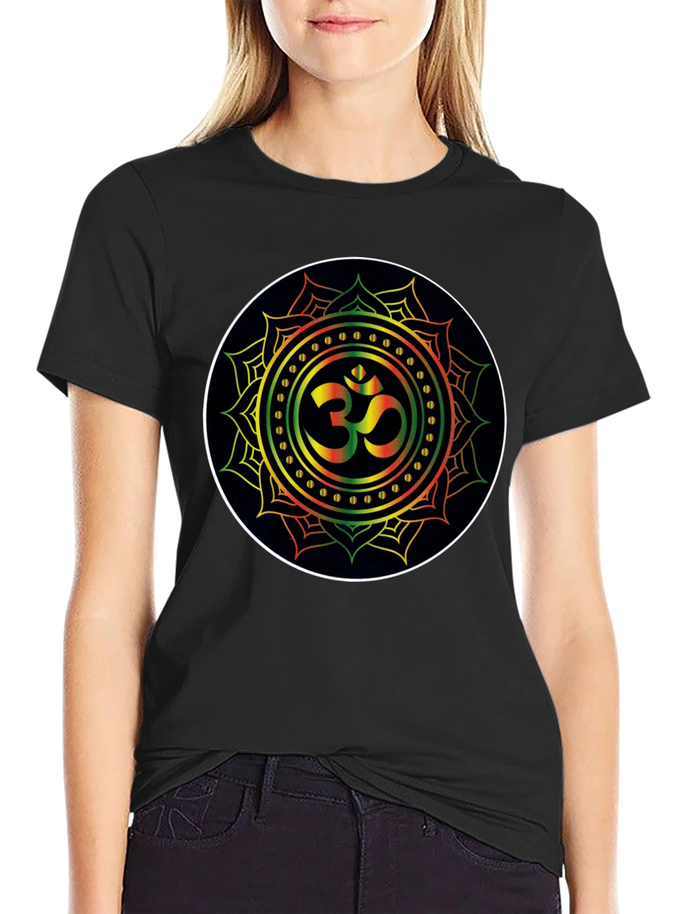 Om Mandala Black T-Shirt - Spiritual Zen Vibe