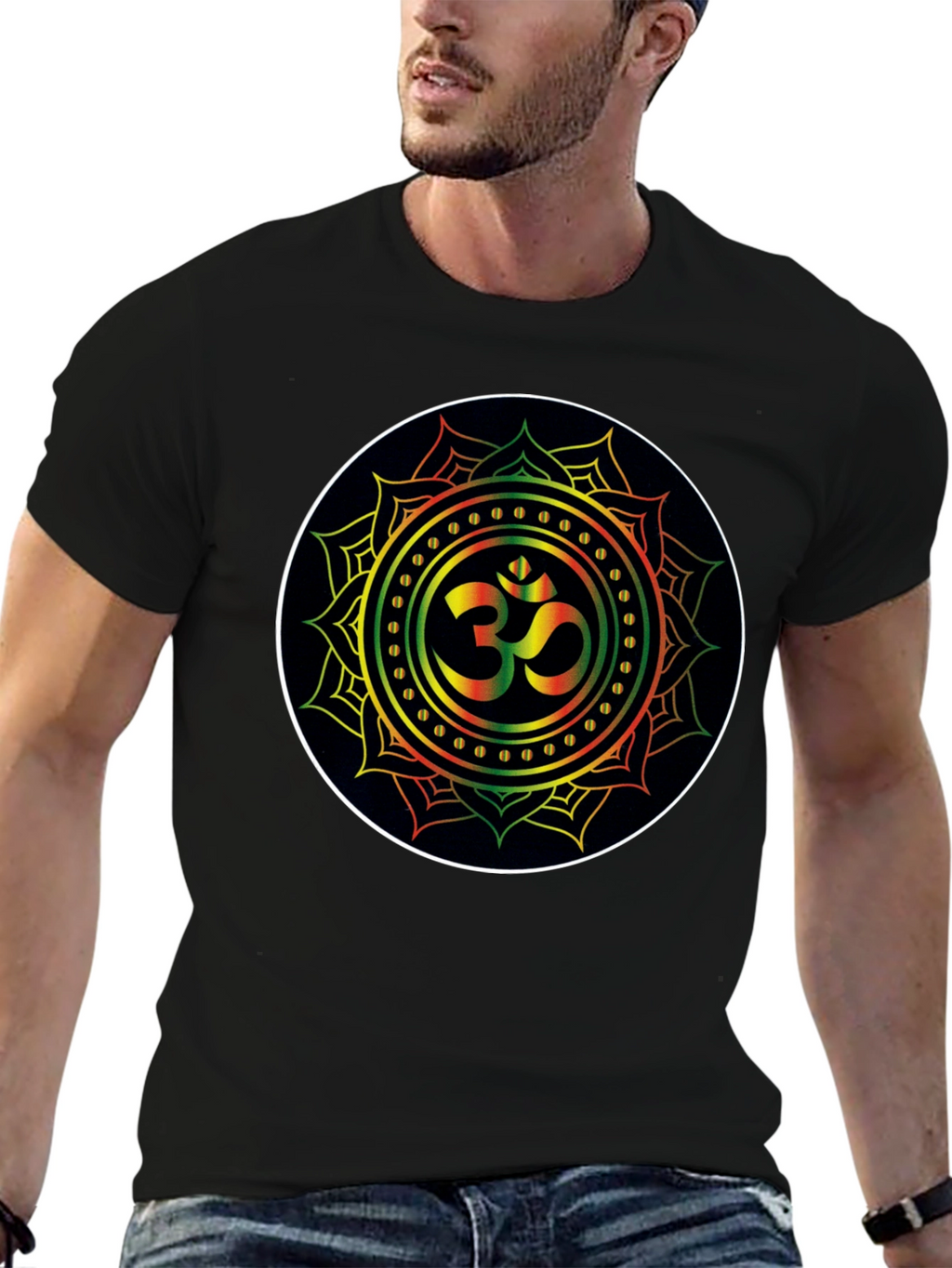 Om Mandala Black T-Shirt - Spiritual Zen Vibe