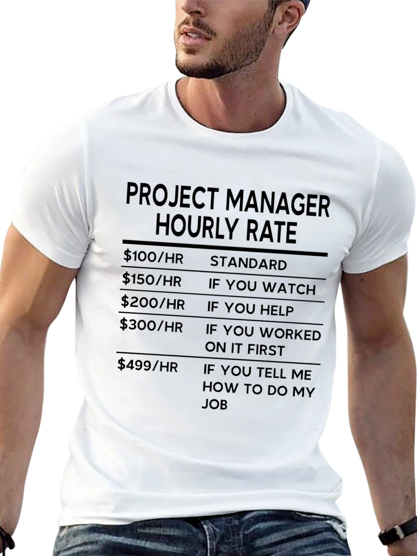 Project Manager Hourly Rate Funny T-Shirt