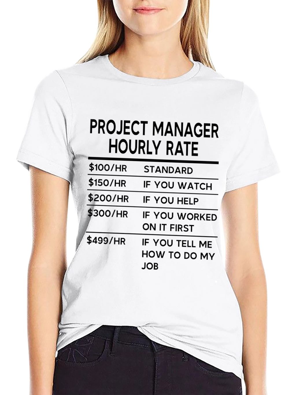 Project Manager Hourly Rate Funny T-Shirt