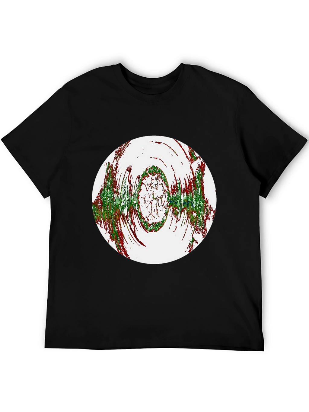 Abstract Circle Graphic Black T-Shirt