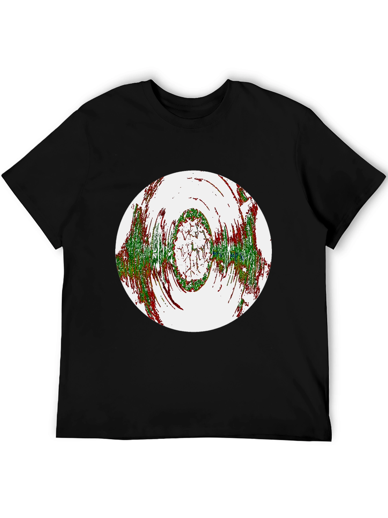 Abstract Circle Graphic Black T-Shirt