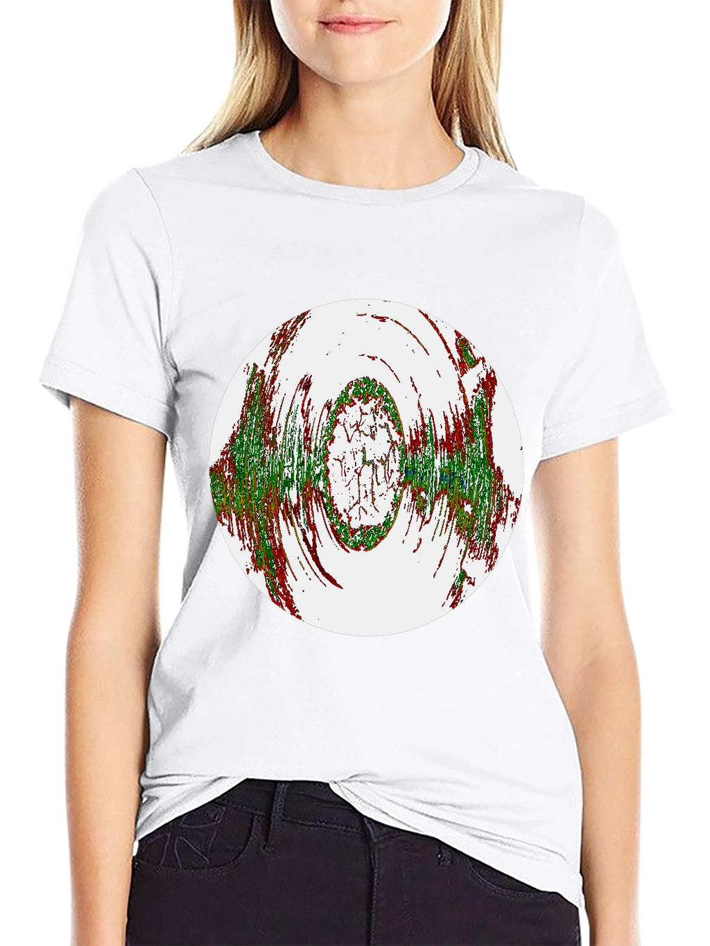Abstract Circle Graphic Black T-Shirt