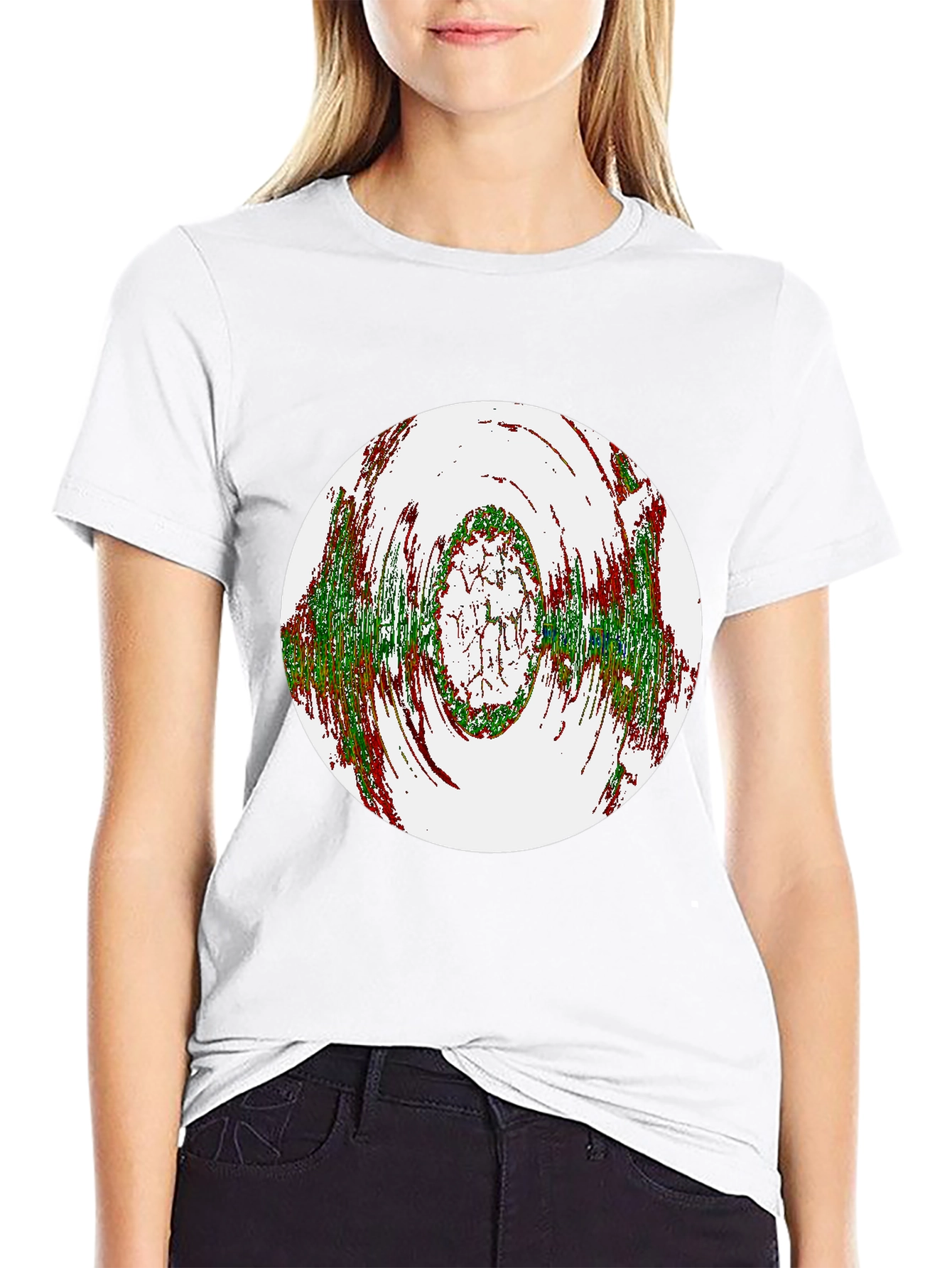 Abstract Circle Graphic Black T-Shirt