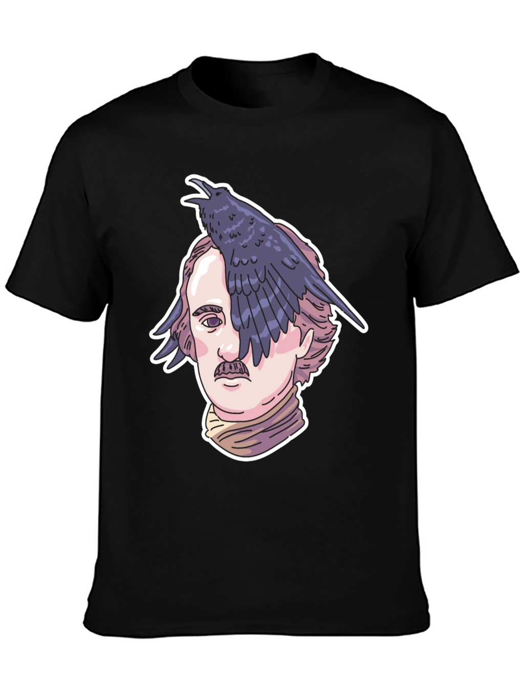 Edgar Allan Poe Raven Graphic Tee - Black