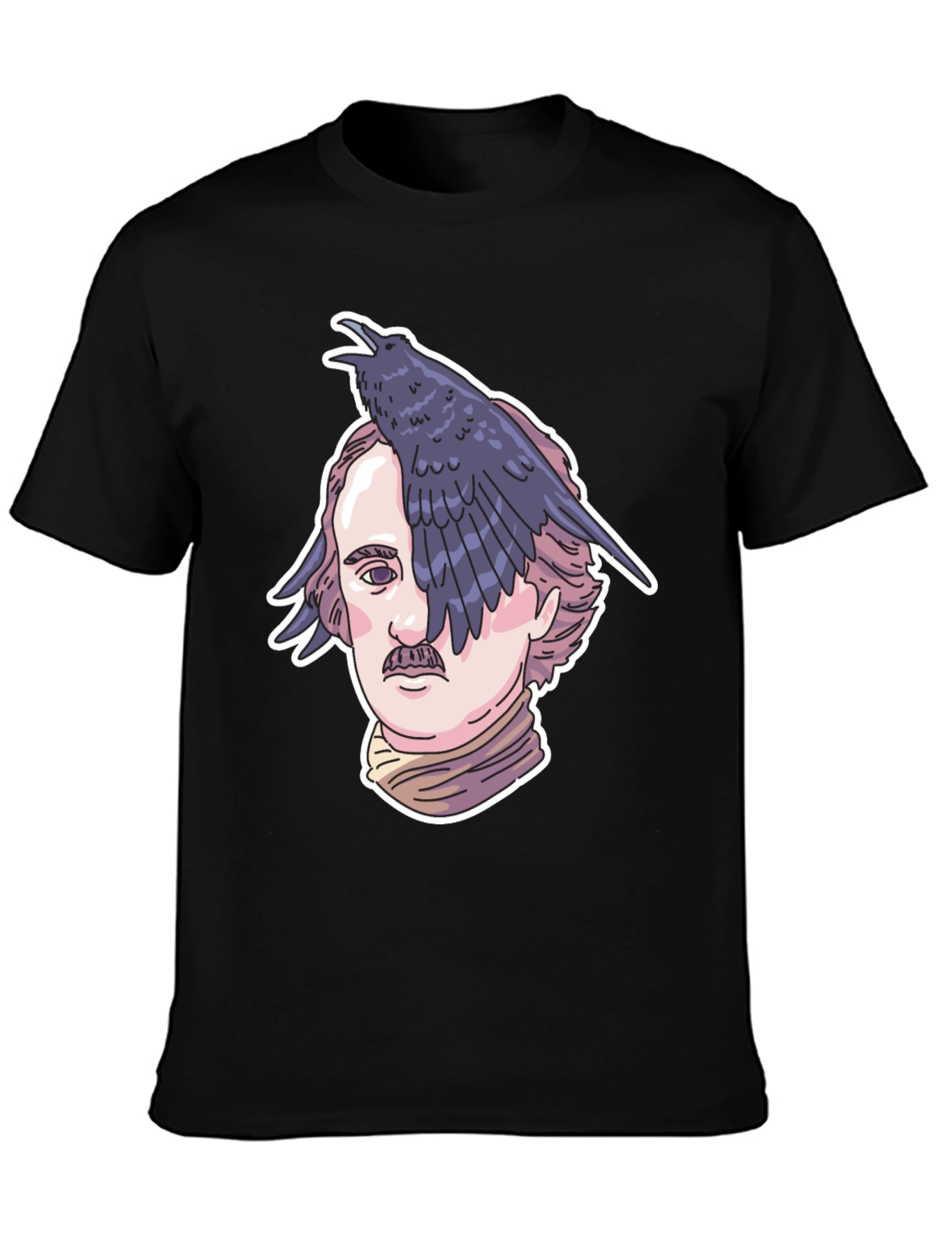 Edgar Allan Poe Raven Graphic Tee - Black