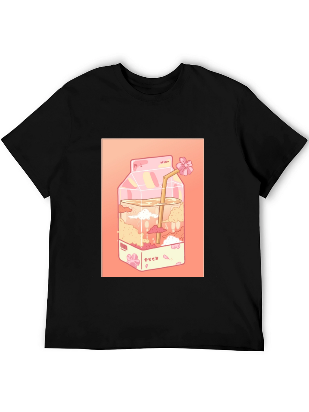 Kawaii Milk Carton Graphic Tee - Anime Aesthetic