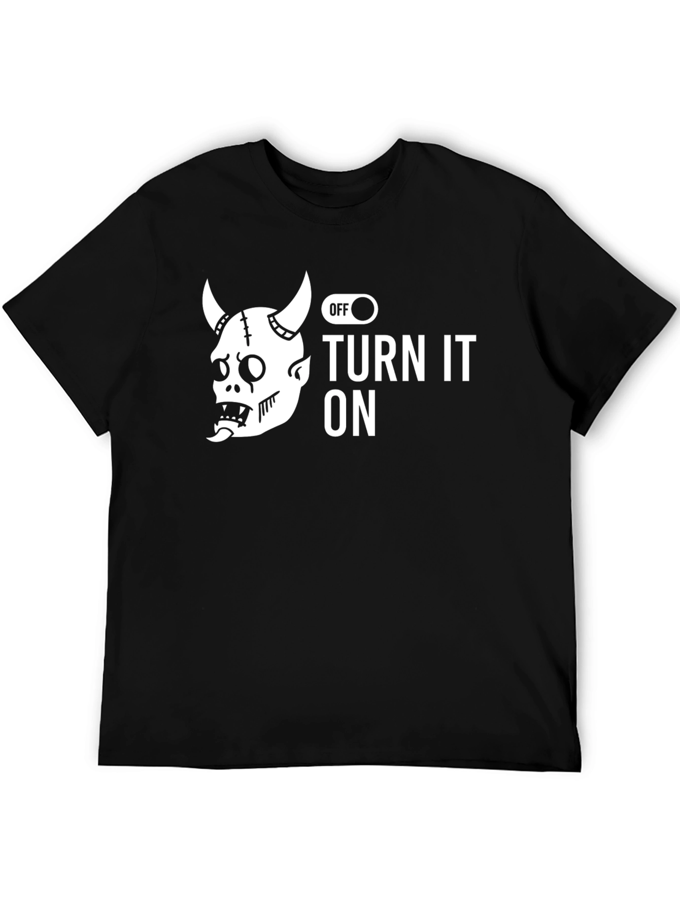 Turn It On Devil Graphic Tee - Black Cotton T-Shirt