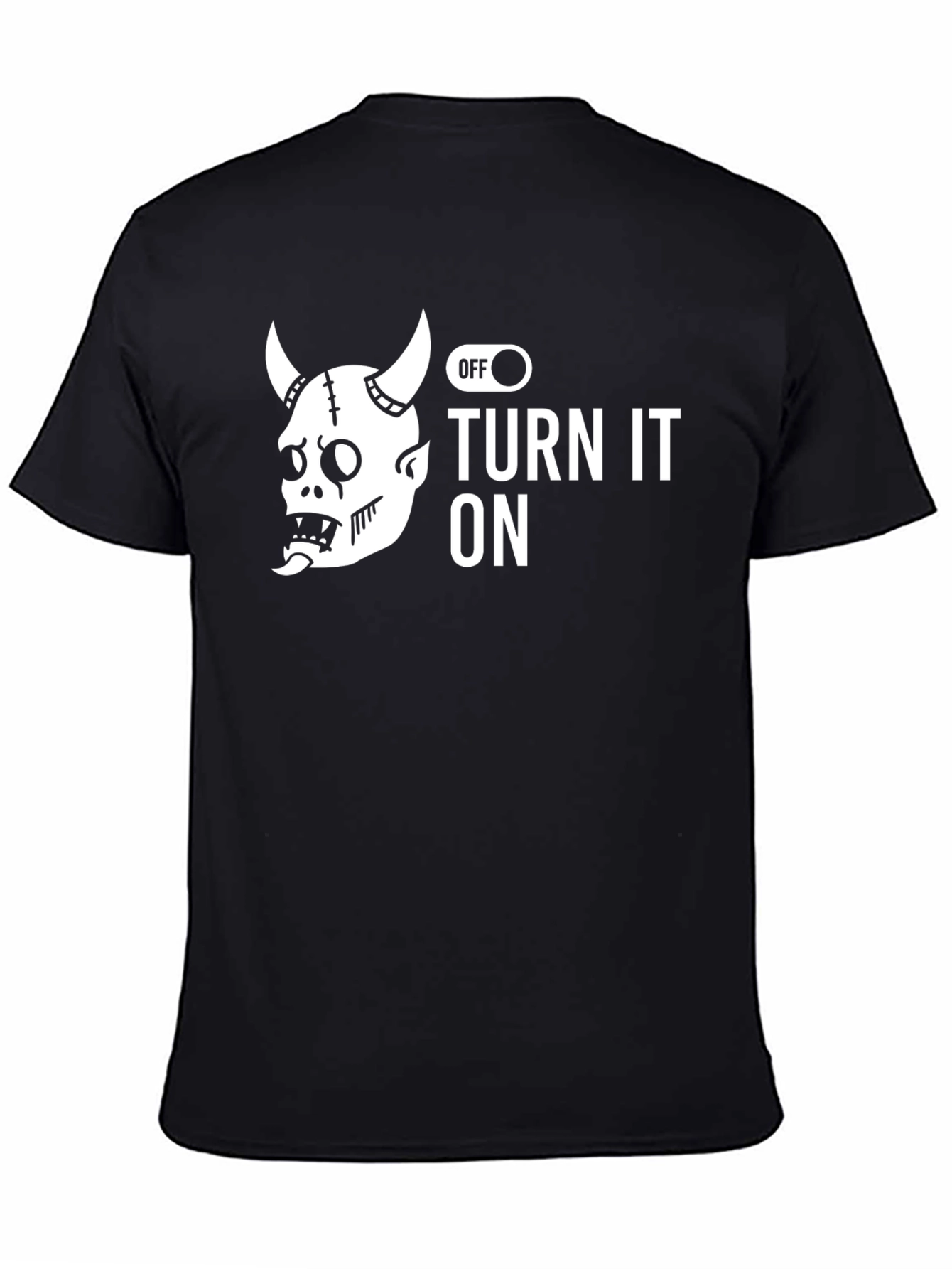 Turn It On Devil Graphic Tee - Black Cotton T-Shirt