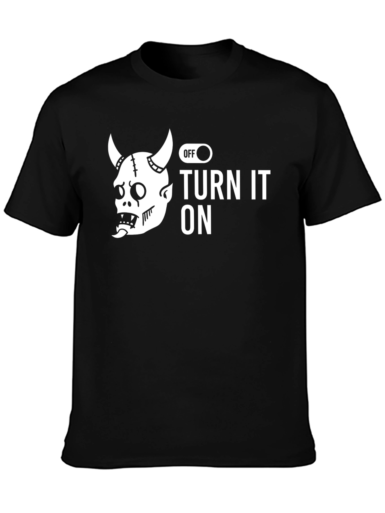 Turn It On Devil Graphic Tee - Black Cotton T-Shirt