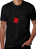 Dog Graphic Tee - Black Cotton T-Shirt