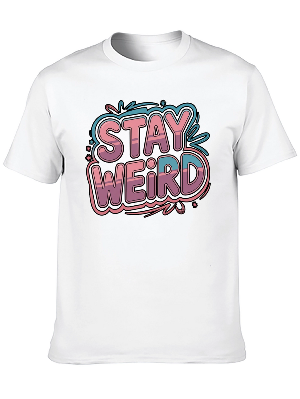 Stay Weird Graphic Tee - Black Cotton Blend