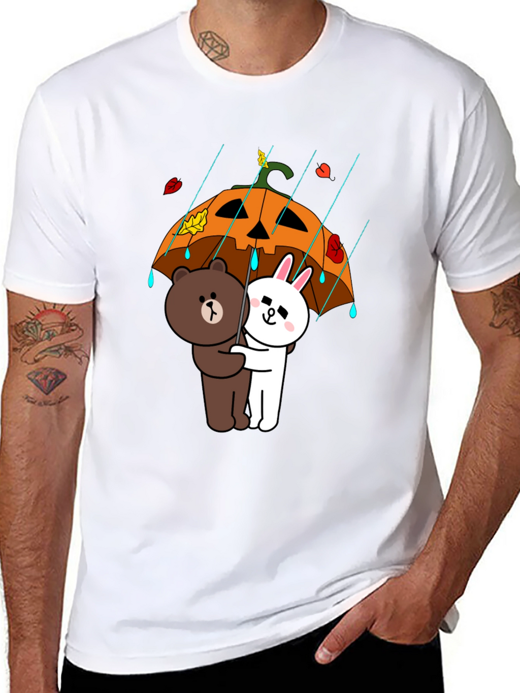Cartoon Character Pumpkin Umbrella T-Shirt