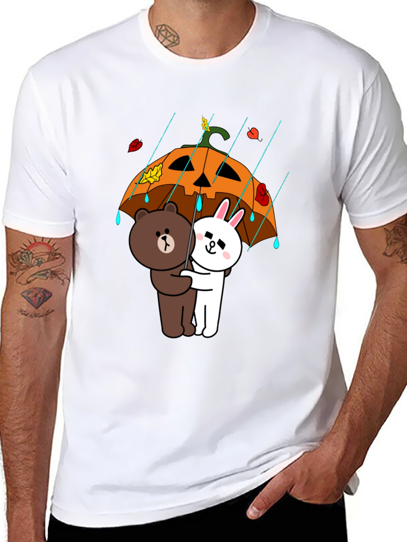 Cartoon Character Pumpkin Umbrella T-Shirt