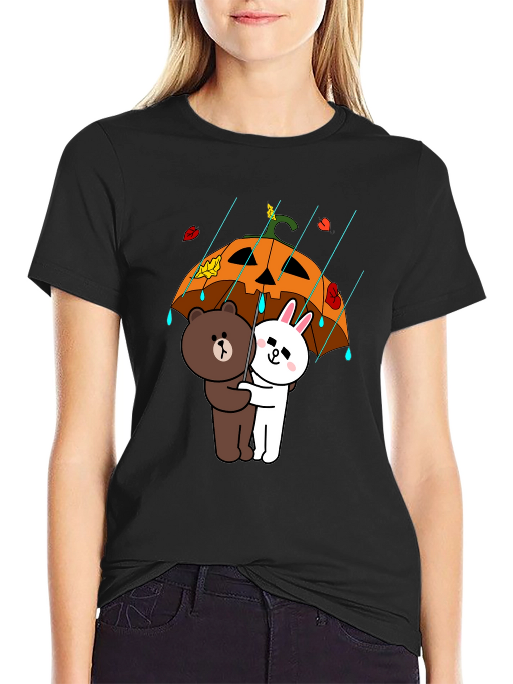 Cartoon Character Pumpkin Umbrella T-Shirt