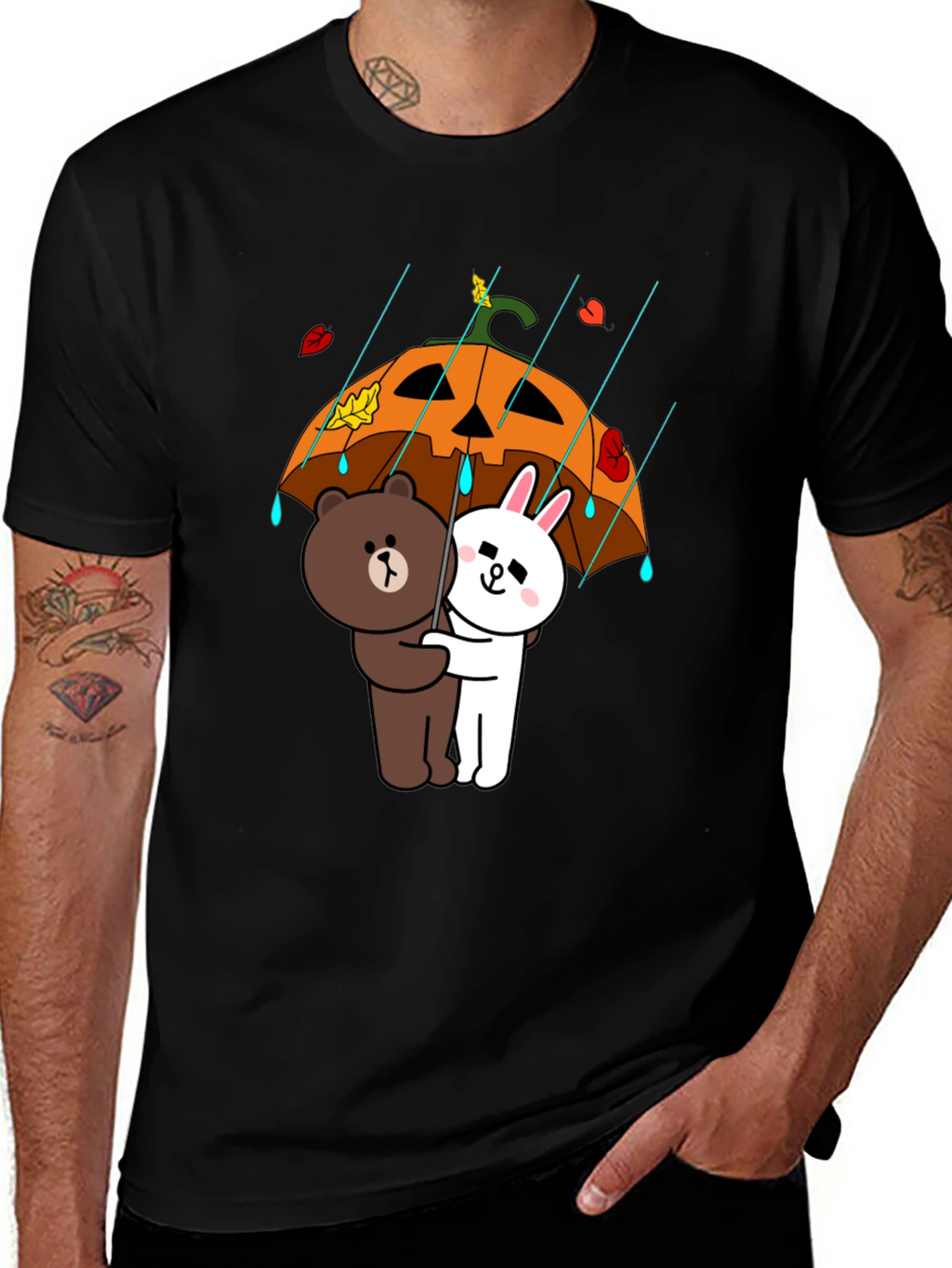 Cartoon Character Pumpkin Umbrella T-Shirt