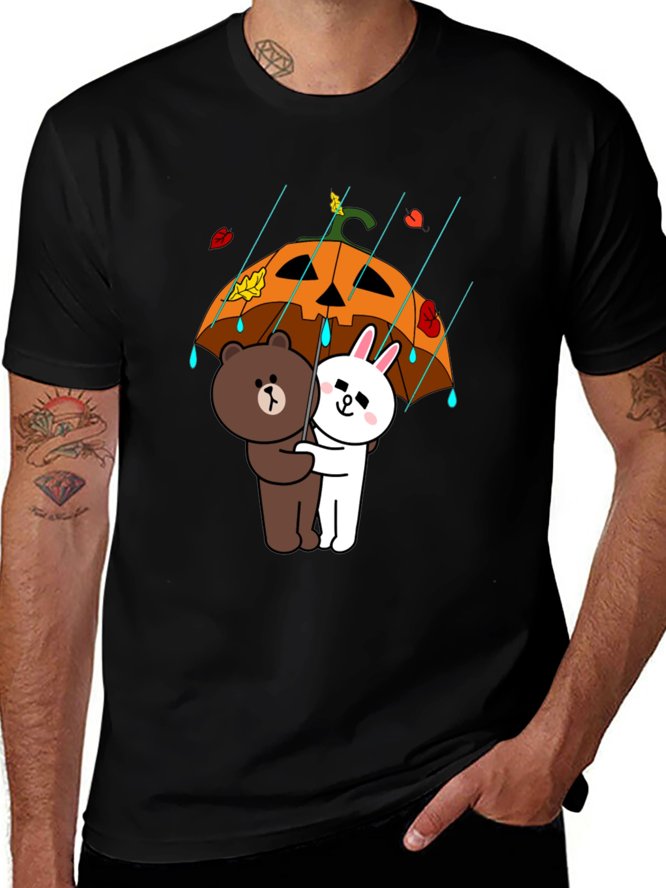 Cartoon Character Pumpkin Umbrella T-Shirt