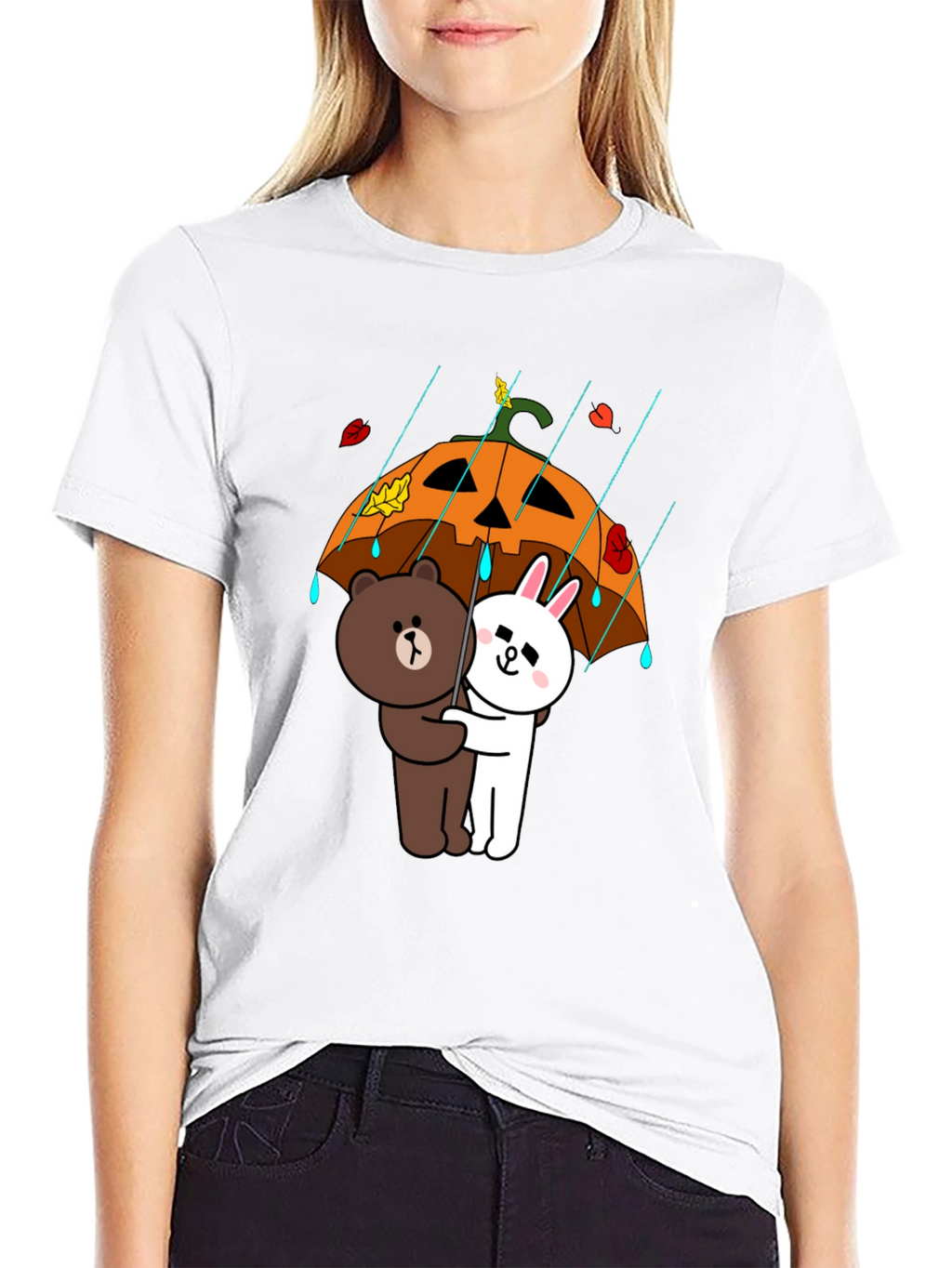 Cartoon Character Pumpkin Umbrella T-Shirt