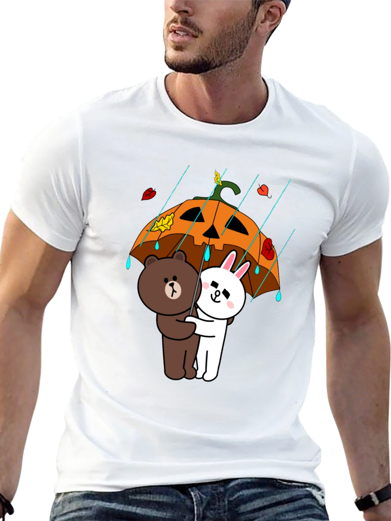 Cartoon Character Pumpkin Umbrella T-Shirt