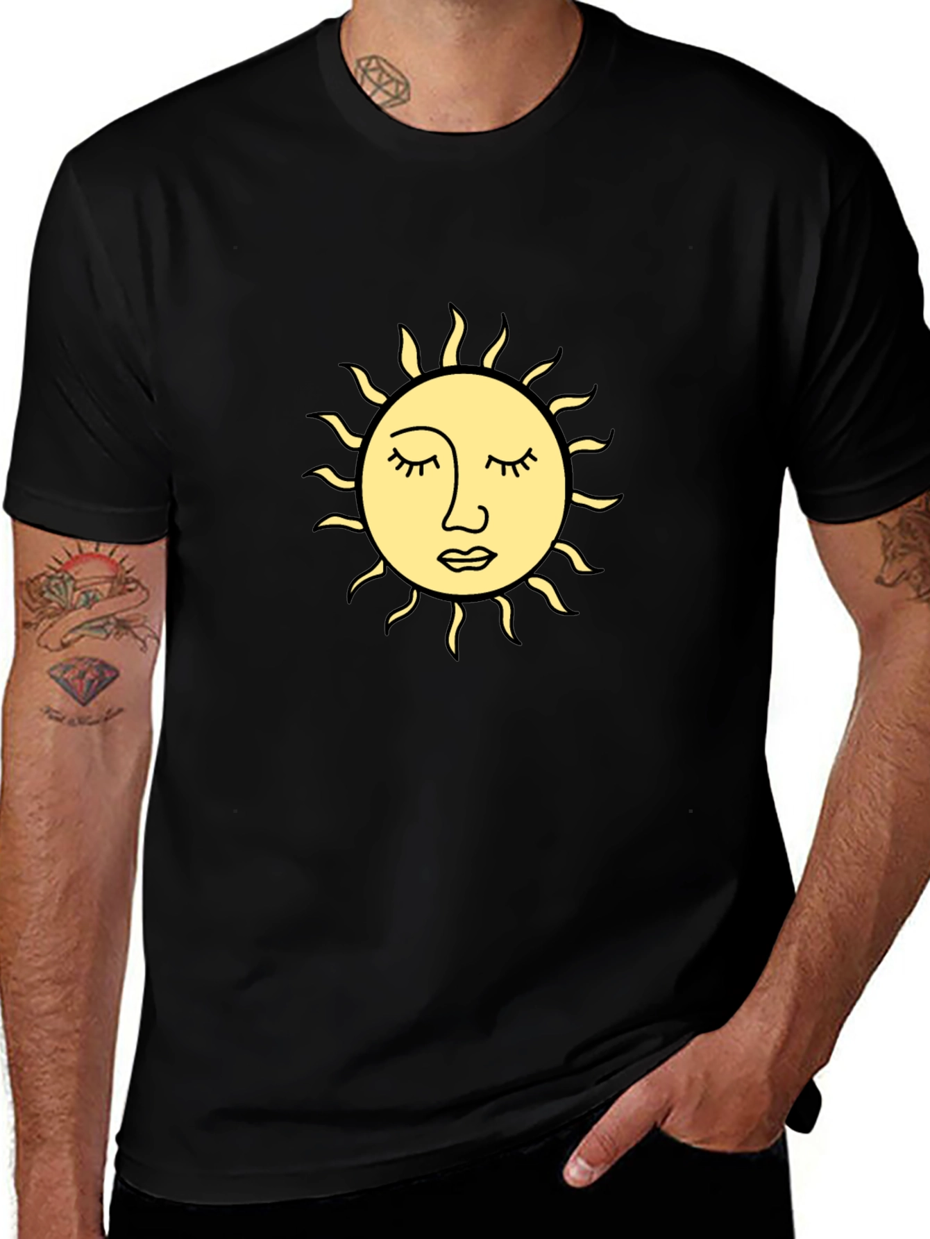 Sun Graphic Black T-Shirt - Relaxed Fit