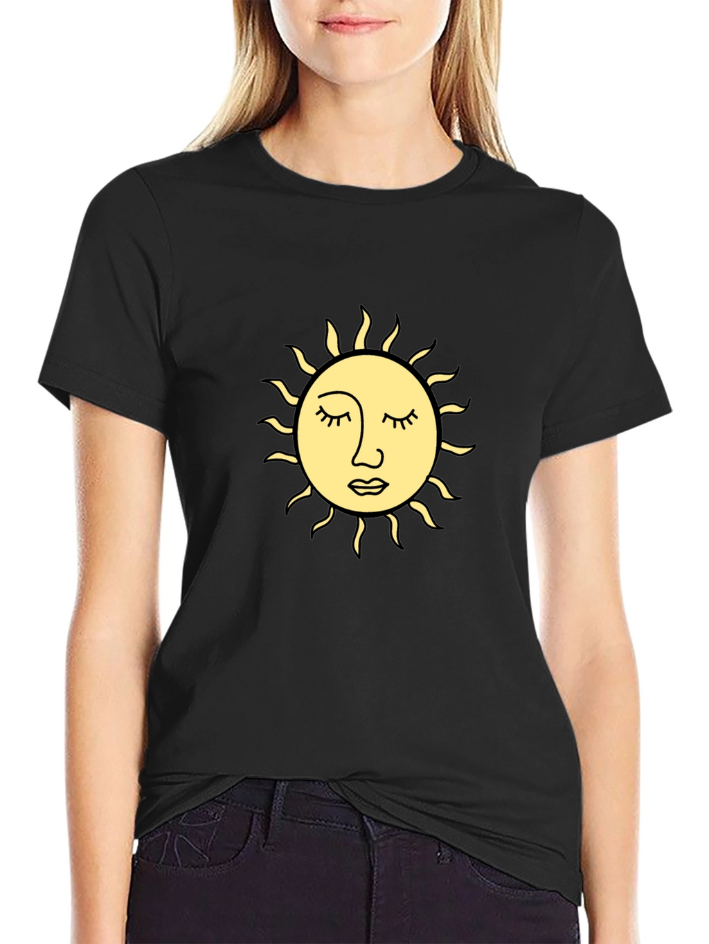 Sun Graphic Black T-Shirt - Relaxed Fit