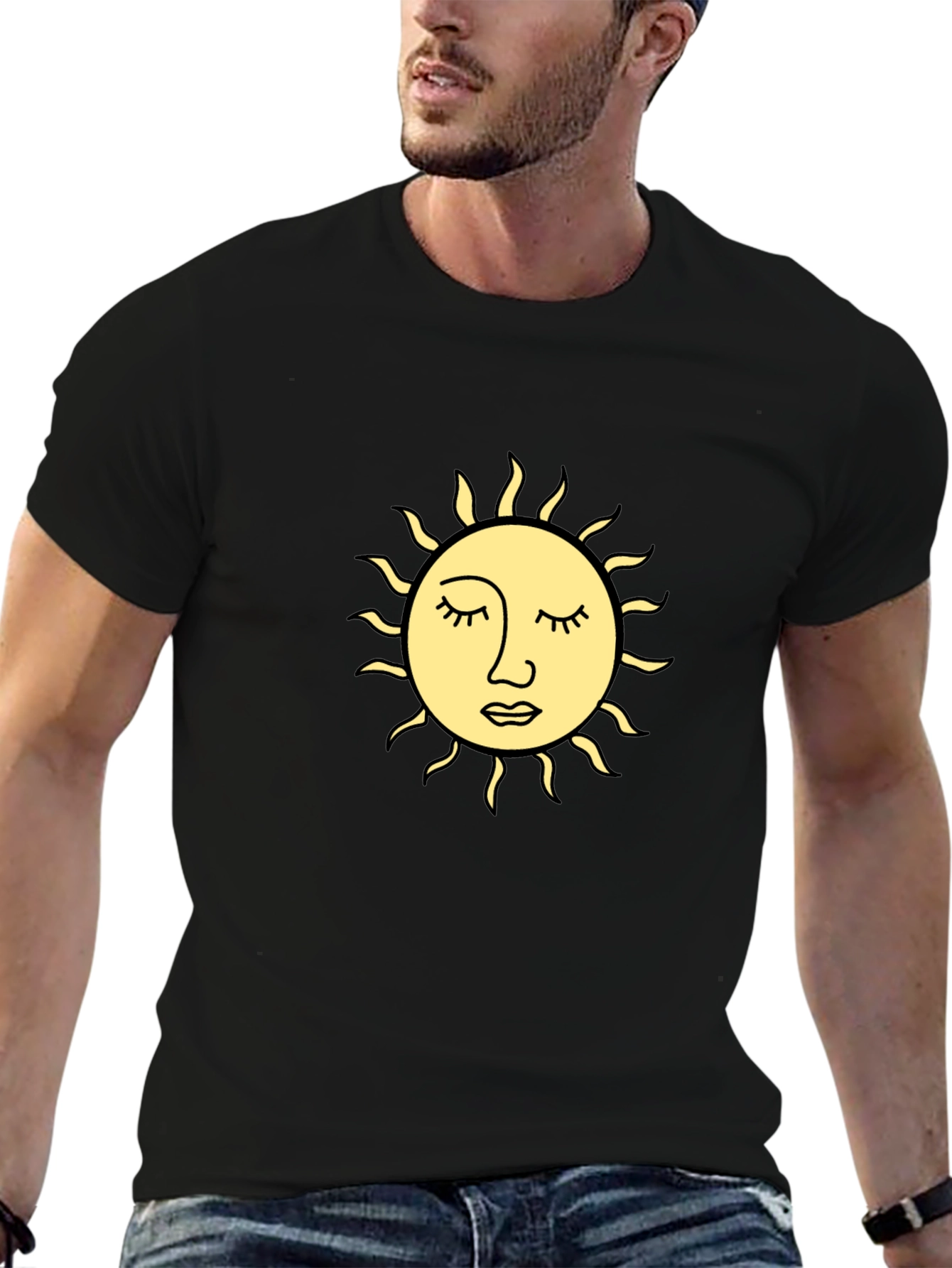 Sun Graphic Black T-Shirt - Relaxed Fit