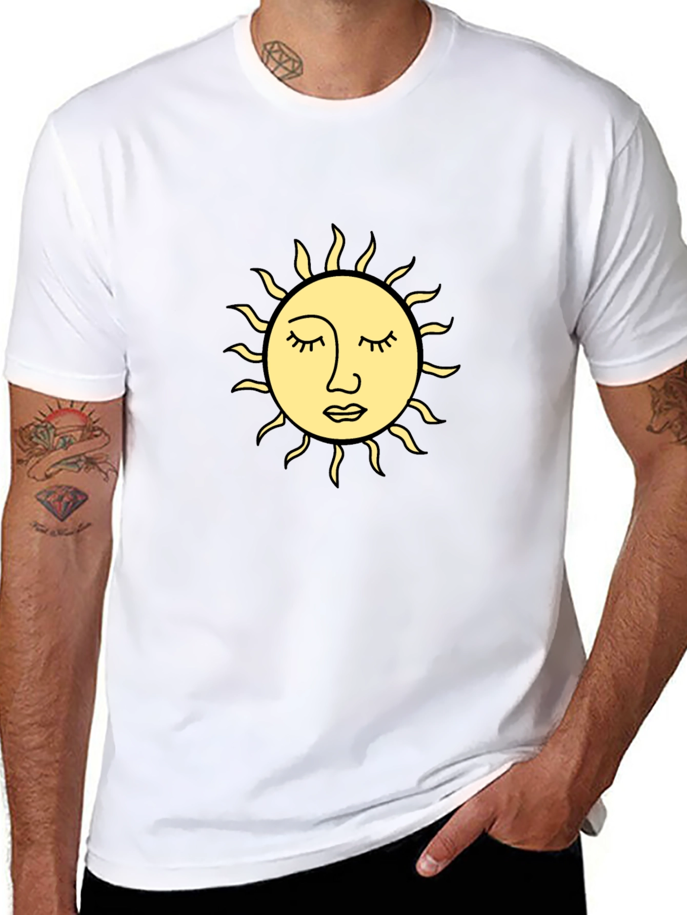 Sun Graphic Black T-Shirt - Relaxed Fit
