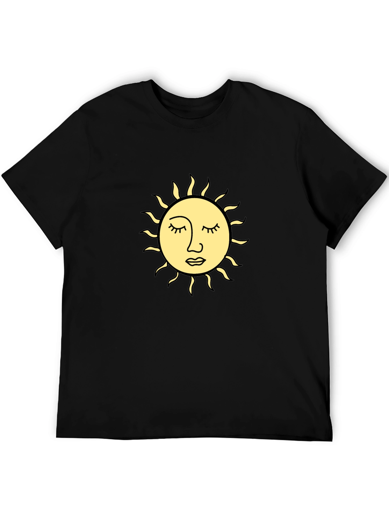 Sun Graphic Black T-Shirt - Relaxed Fit
