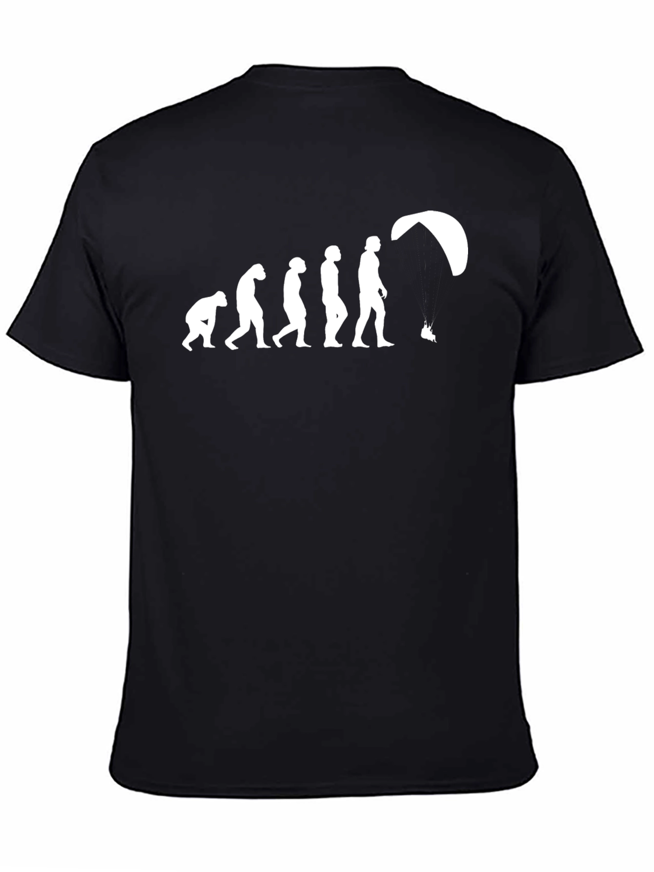 Evolution of Paragliding T-Shirt - Black Cotton