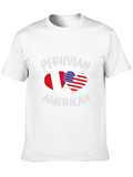 Peruvian American Flag Heart T-Shirt