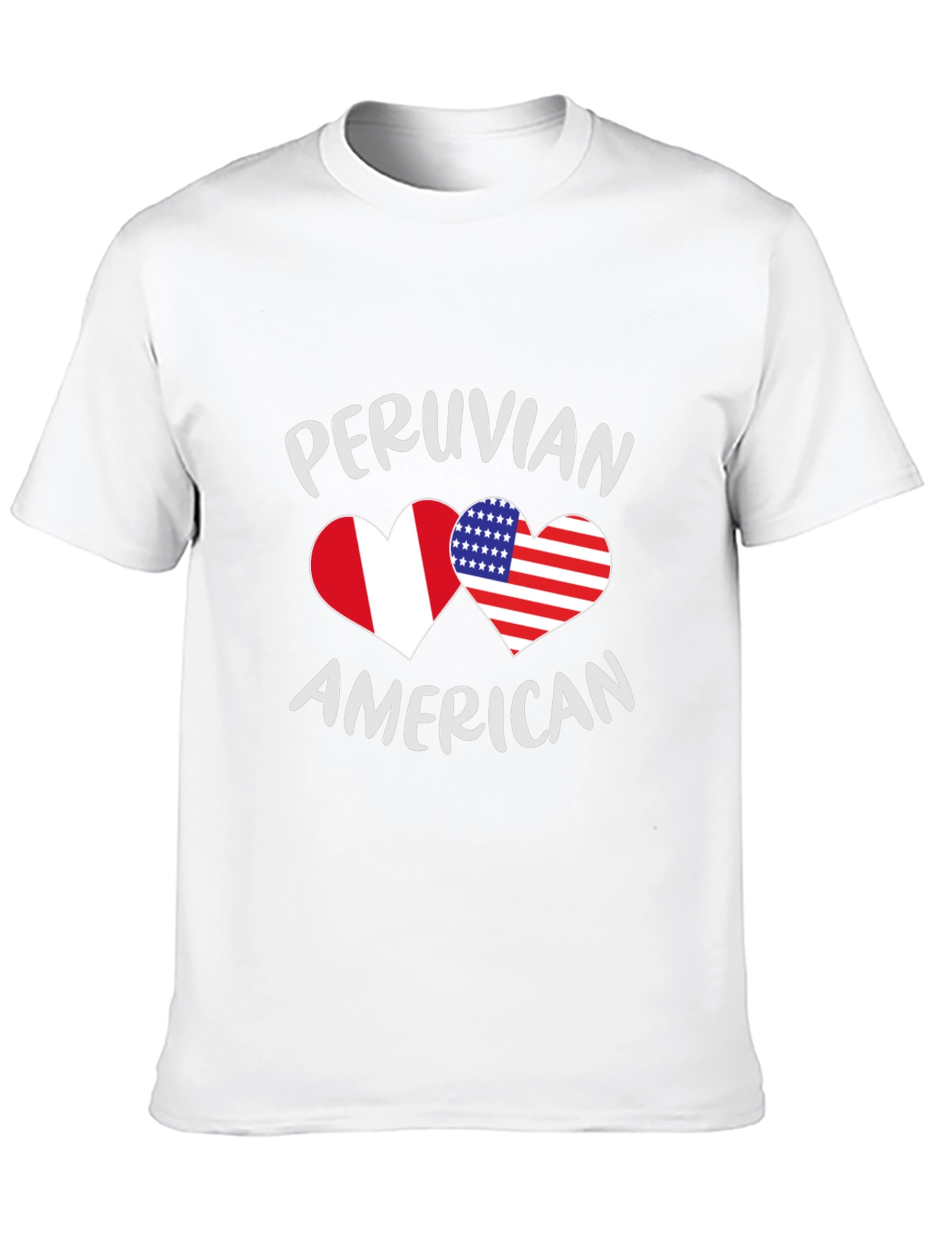 Peruvian American Flag Heart T-Shirt