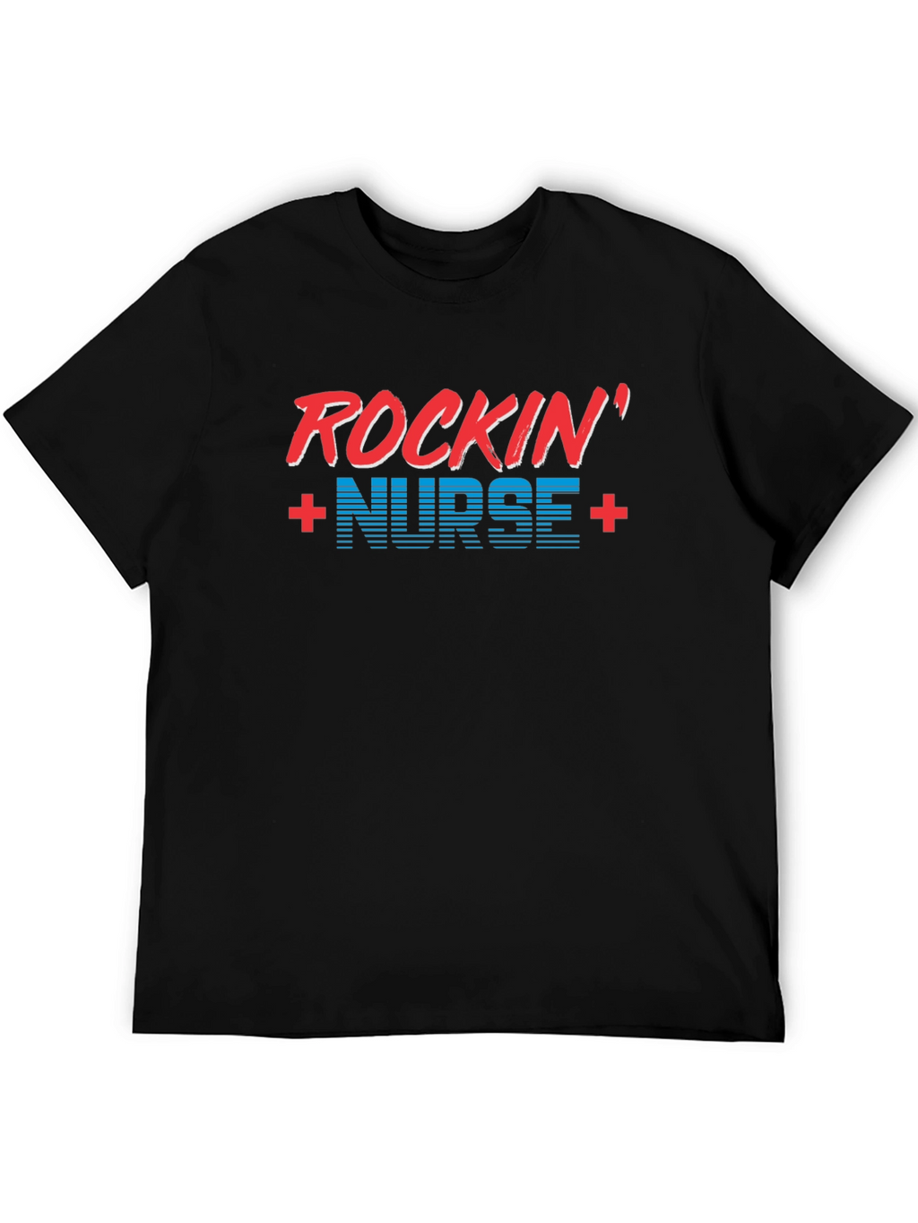 Rockin Nurse T-Shirt - Black Crew Neck