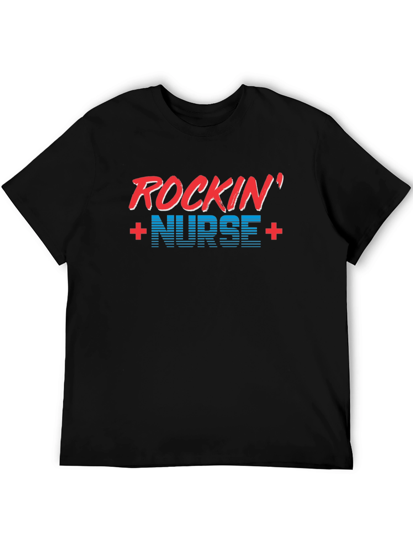 Rockin Nurse T-Shirt - Black Crew Neck