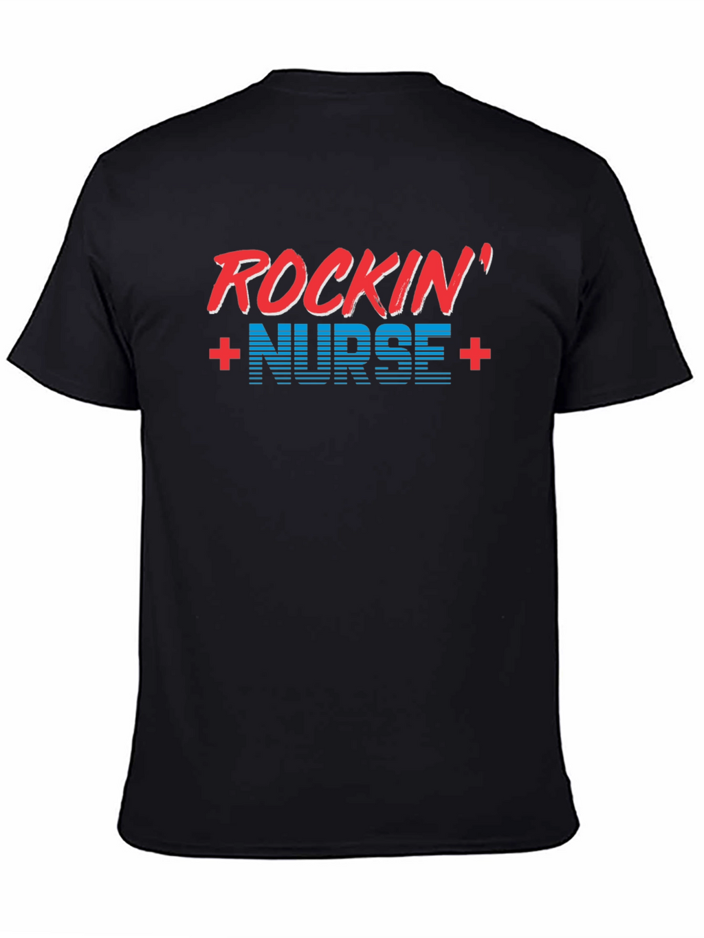 Rockin Nurse T-Shirt - Black Crew Neck