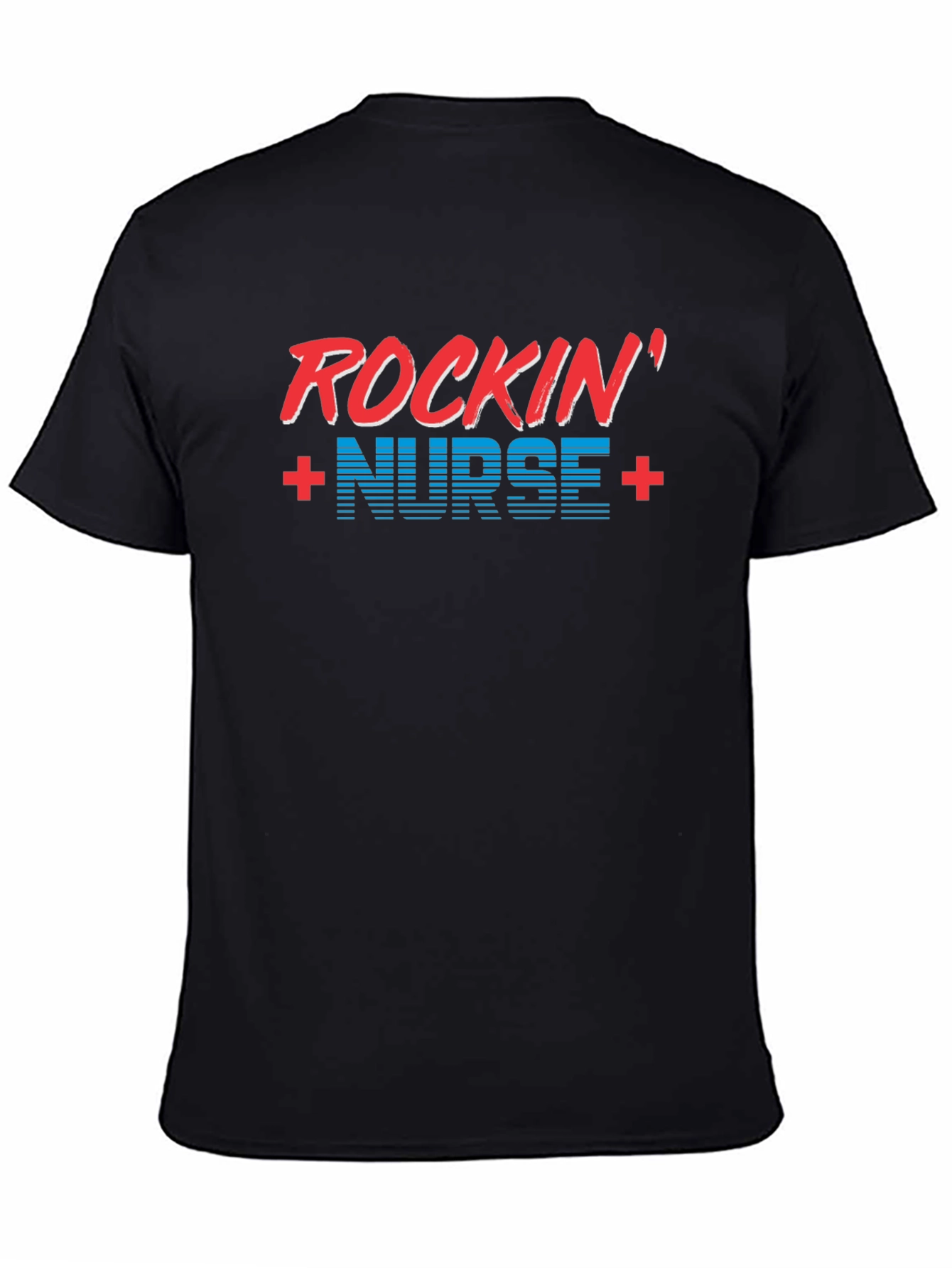 Rockin Nurse T-Shirt - Black Crew Neck