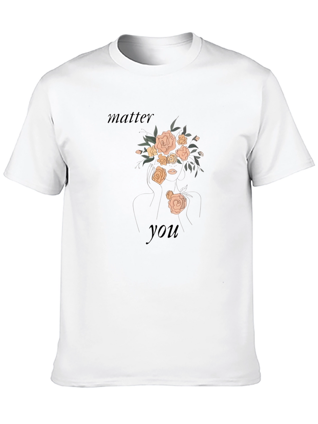 Floral Woman Graphic Tee - Black T-Shirt