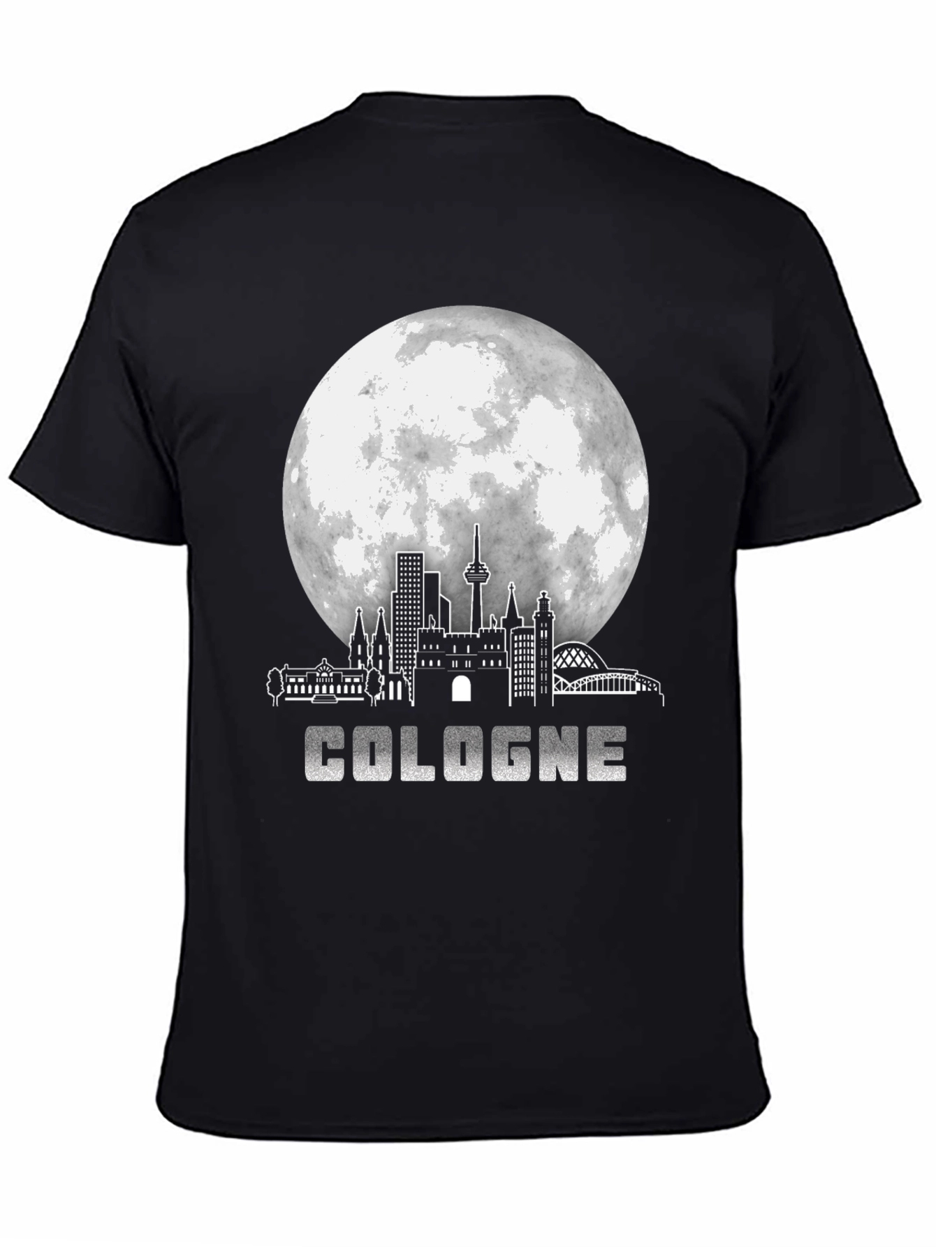 Cologne Germany Skyline Black Graphic T-Shirt