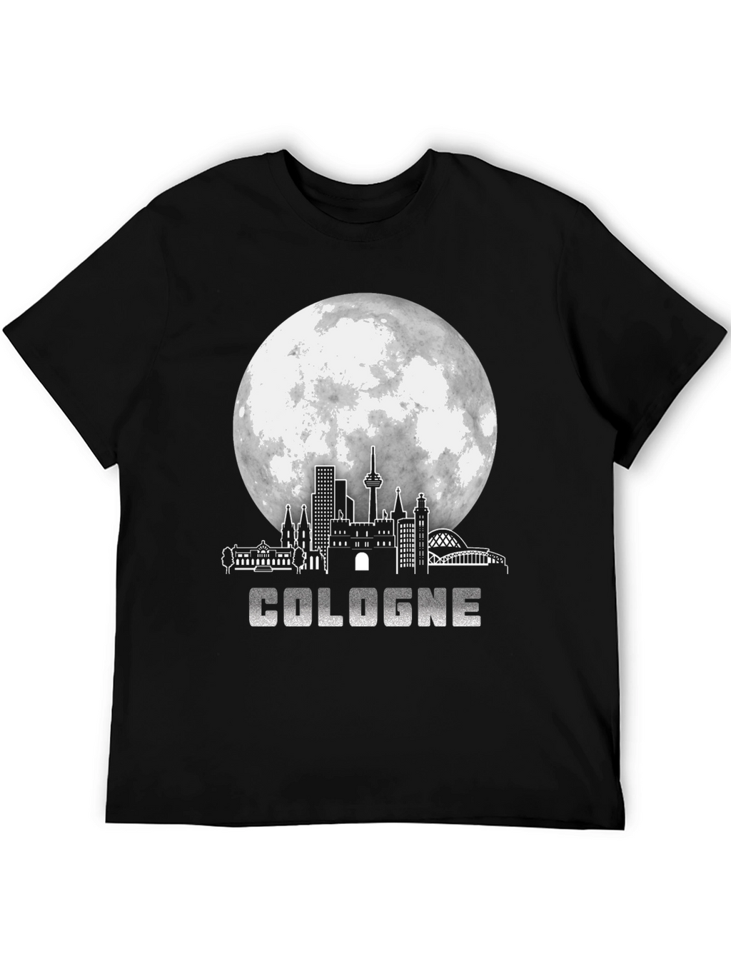 Cologne Germany Skyline Black Graphic T-Shirt