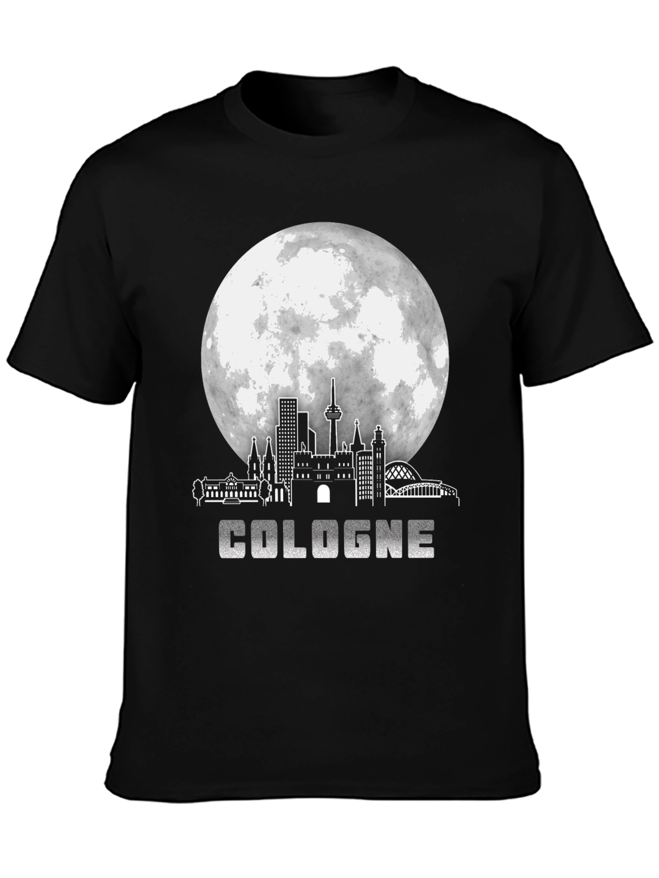 Cologne Germany Skyline Black Graphic T-Shirt