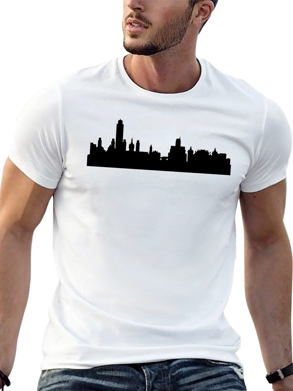 City Skyline Graphic Tee - Mens Black T-Shirt