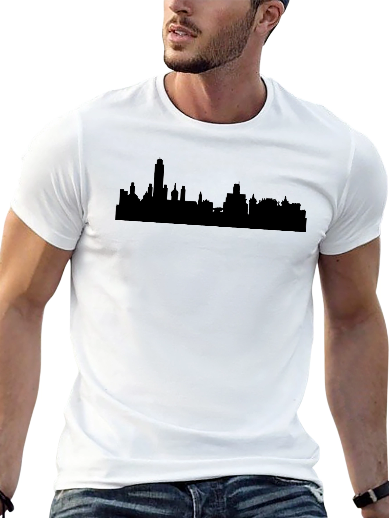 City Skyline Graphic Tee - Mens Black T-Shirt