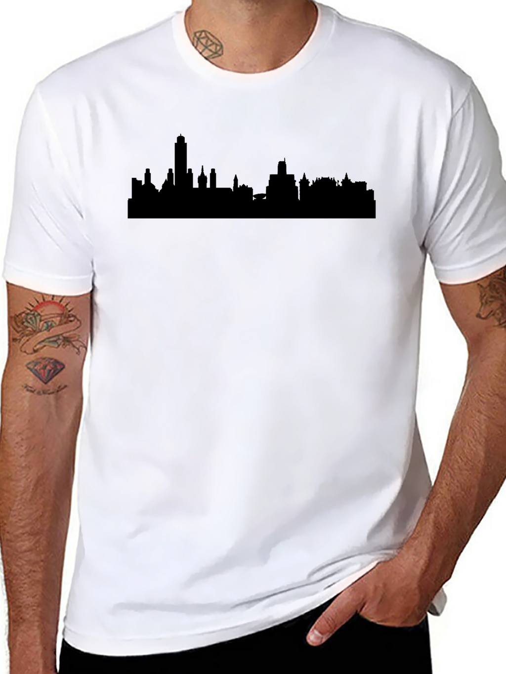 City Skyline Graphic Tee - Mens Black T-Shirt