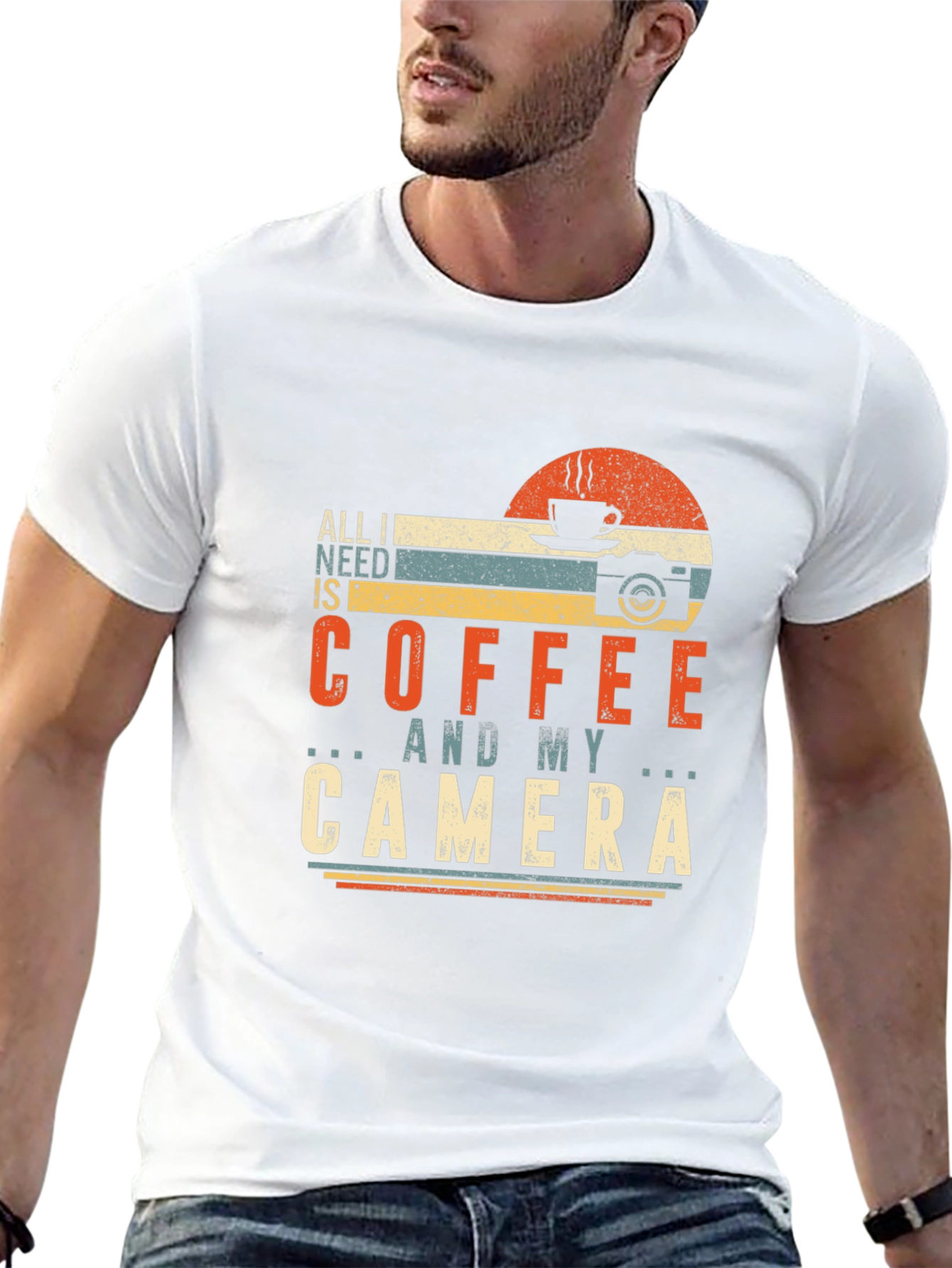 Coffee and Camera Graphic Tee - Photographer Gift