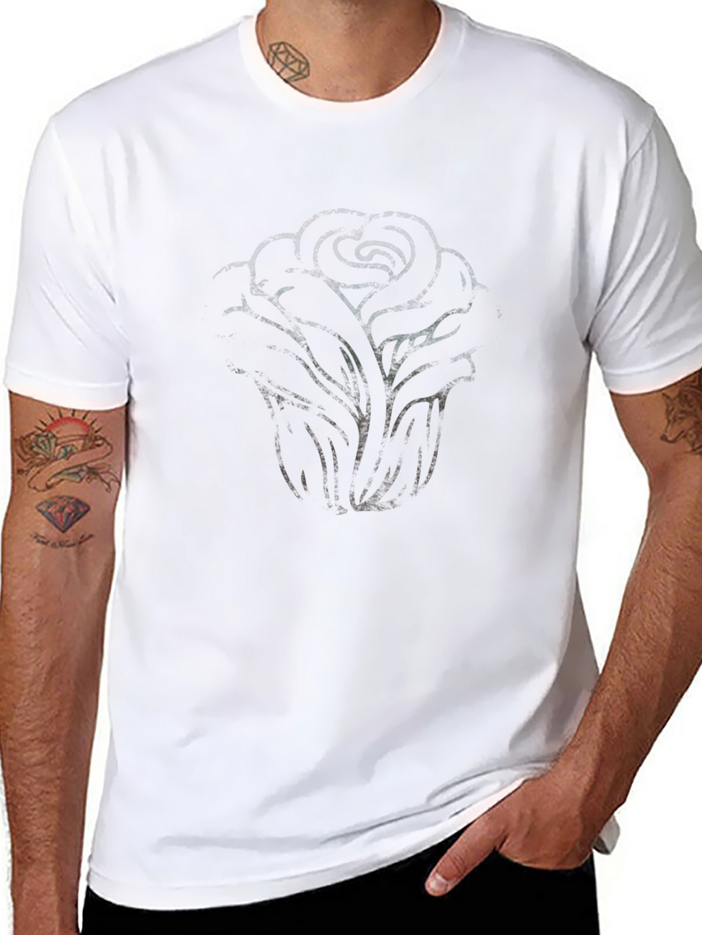Black Rose Graphic Tee - Mens Short Sleeve