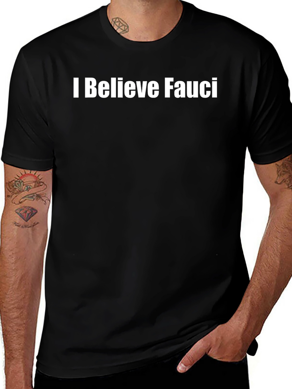 I Believe Fauci Black T-Shirt