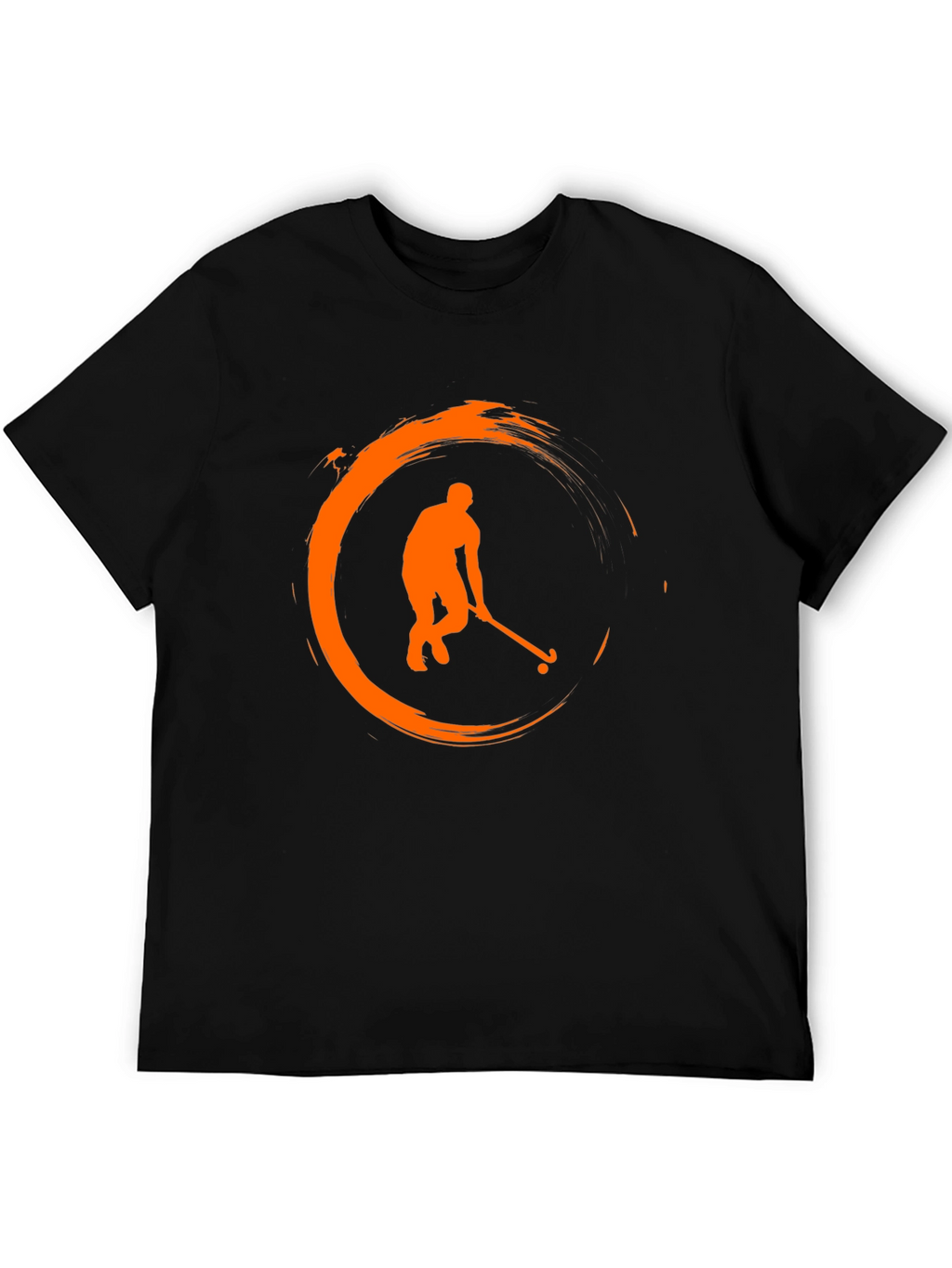 Hockey Player Graphic T-Shirt - Black