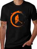 Hockey Player Graphic T-Shirt - Black