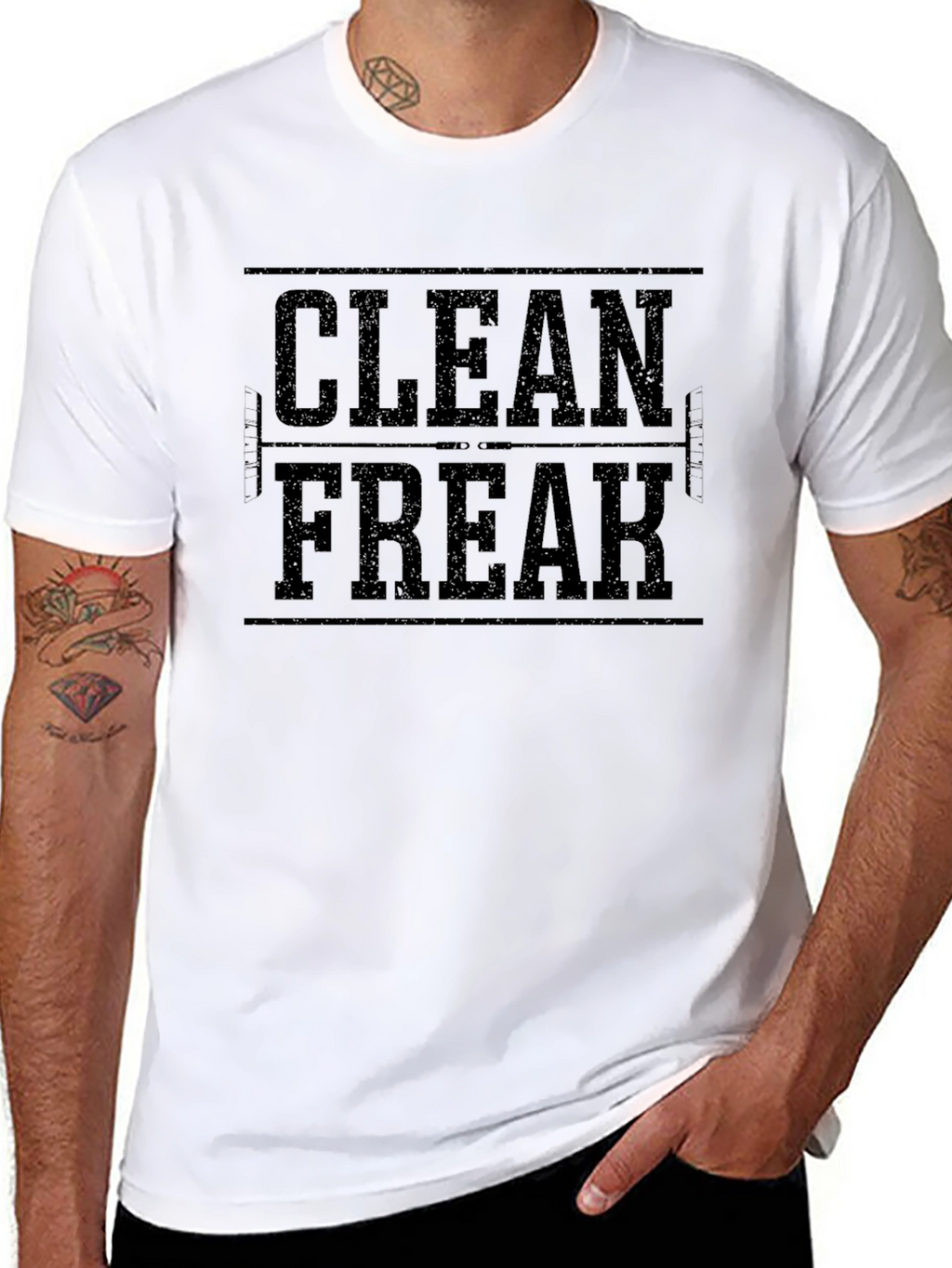 Clean Freak Graphic Tee - Black Cotton Comfort